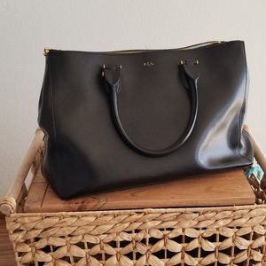 Ralph Lauren Black Leather Large Handbag